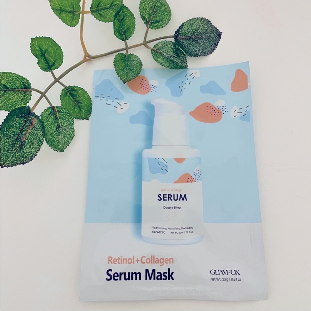 New $5ea OR 5/$18 GLAMFOX Retinol Collagen Serum Sheet Face Mask